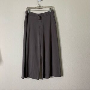 Cuyana Womens gray Terry cropped wide leg pants L